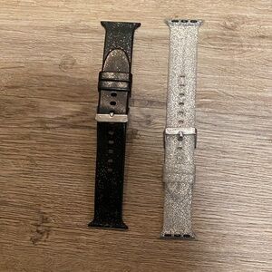 Glittery Black and Silver Watch Bands